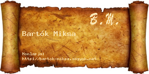 Bartók Miksa névjegykártya